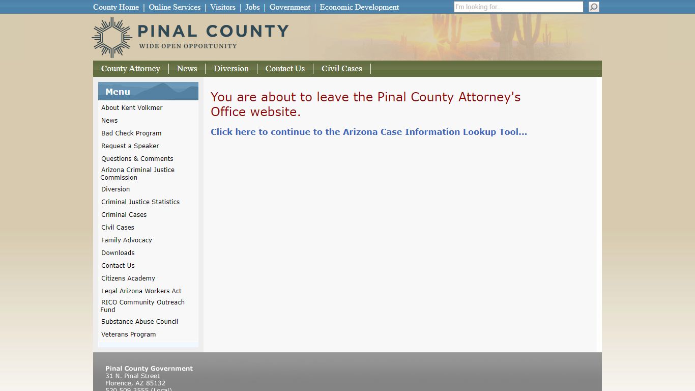 Case Lookup - Pinal County