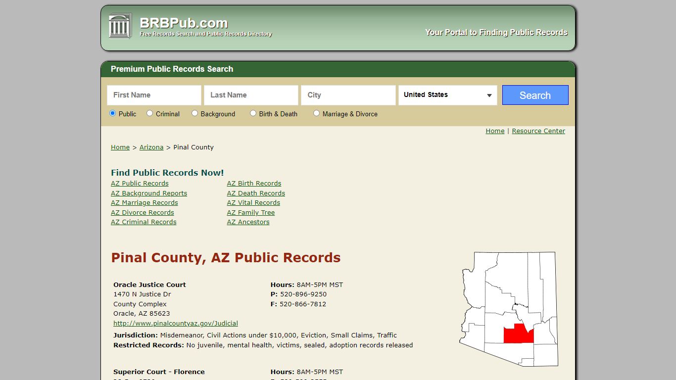Pinal County Public Records | Search Arizona Government ...